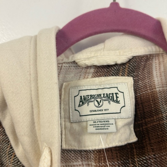 American Eagle Outfitters Brown Plaid Hoodie - Picture 5 of 5